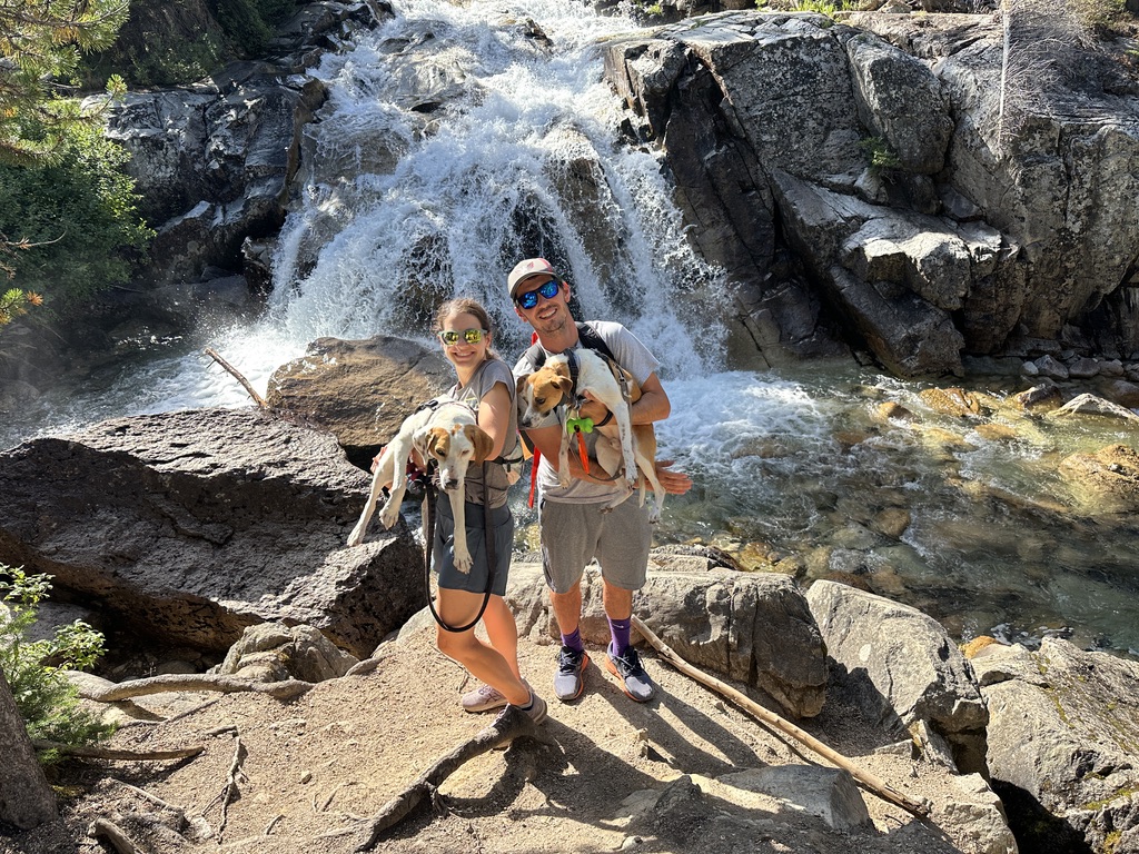 At a waterfall